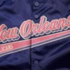 New orleans pelicans pro standard script tail navy satin varsity jacket 8