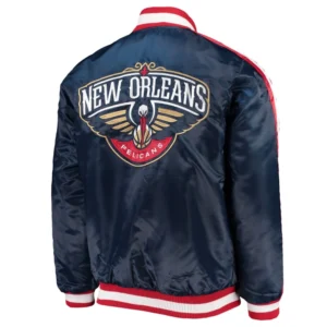 New orleans pelicans the offensive satin varsity jacket navy 1