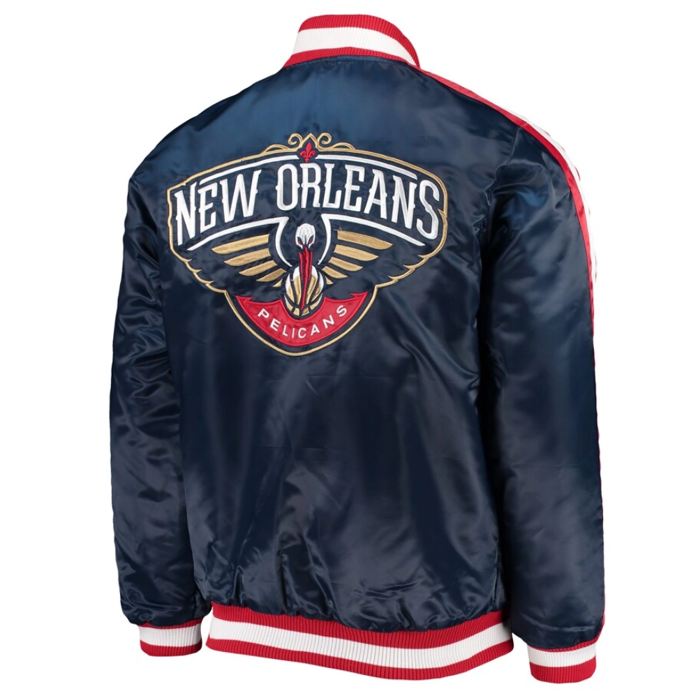 New orleans pelicans the offensive satin varsity jacket navy 1