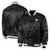 New orleans saints locker room satin varsity jacket black 4