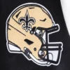 New orleans saints mashup wool leather varsity jacket blackwhite 2 1