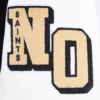 New orleans saints mashup wool leather varsity jacket blackwhite 4 1