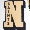 New orleans saints mashup wool leather varsity jacket blackwhite 5 1