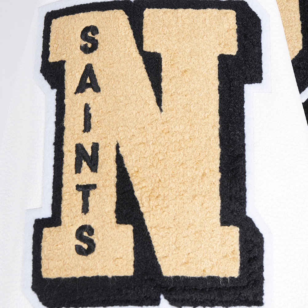 New orleans saints mashup wool leather varsity jacket blackwhite 5 1