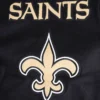 New orleans saints mashup wool leather varsity jacket blackwhite 6 1