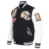 New orleans saints mashup wool leather varsity jacket blackwhite 8 1