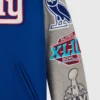 New york giants blue grey full snap wool logo patch
