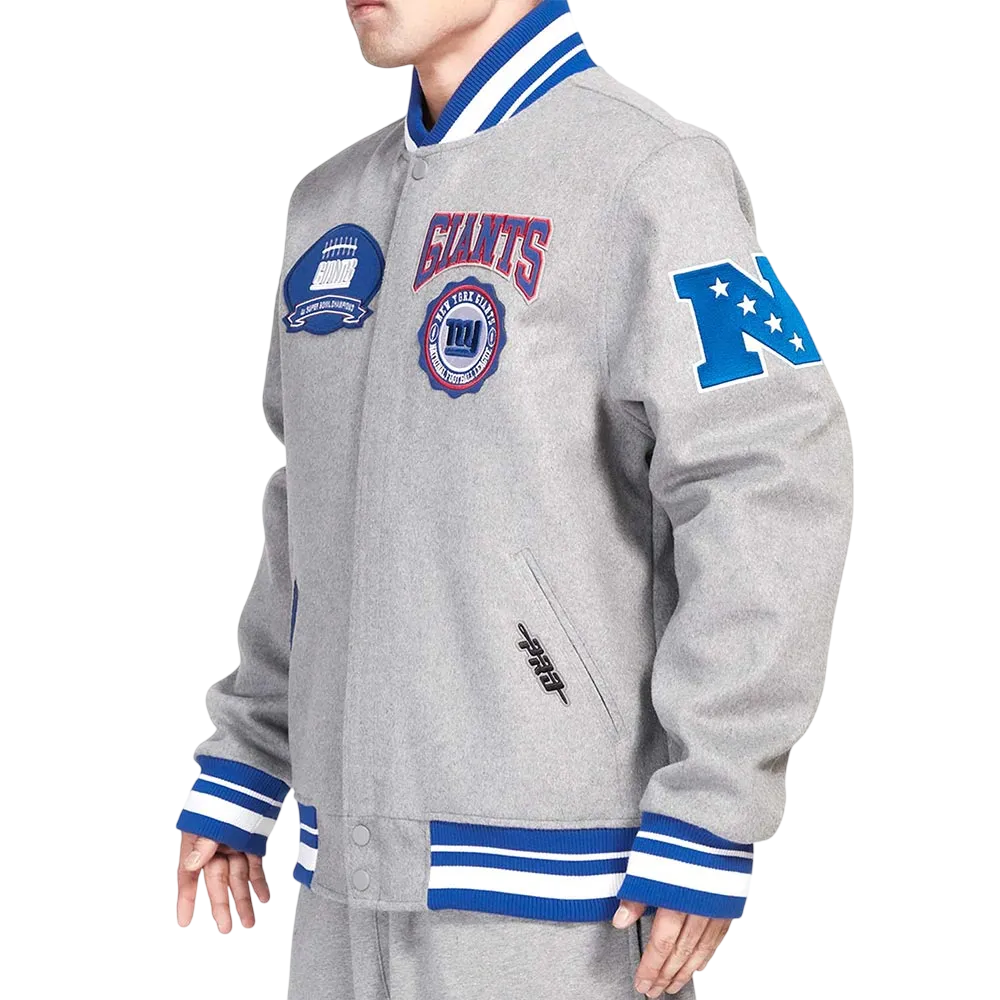 New york giants crest emblem wool varsity jacket