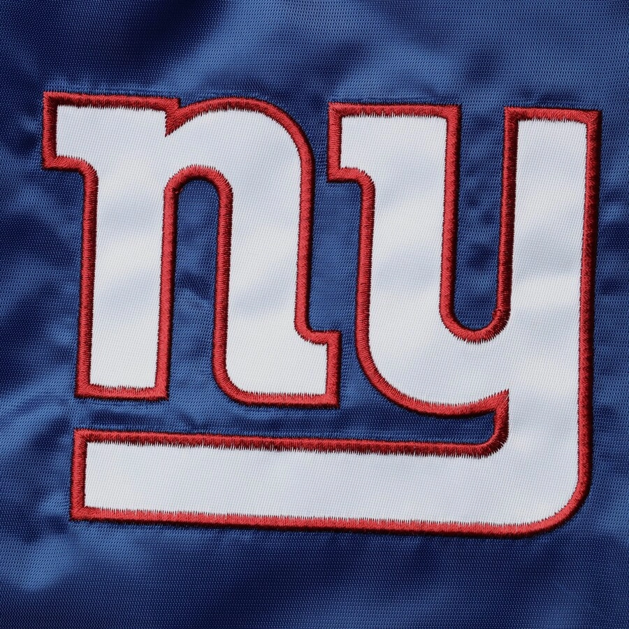 New york giants enforcer full snap satin varsity jacket bluered 2