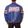 New york giants full real leather varsity jacket blue 1 1