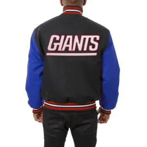 New york giants handmade wool varsity jacket black blue 2