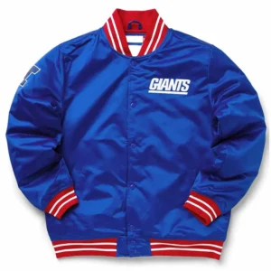New york giants heavyweight royal satin jacket
