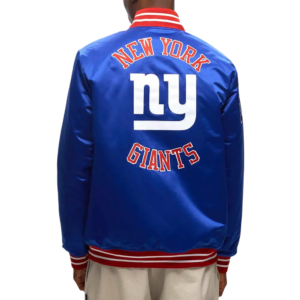 New york giants heavyweight satin blue jacket