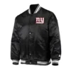 New york giants locker room satin varsity jacket black 1