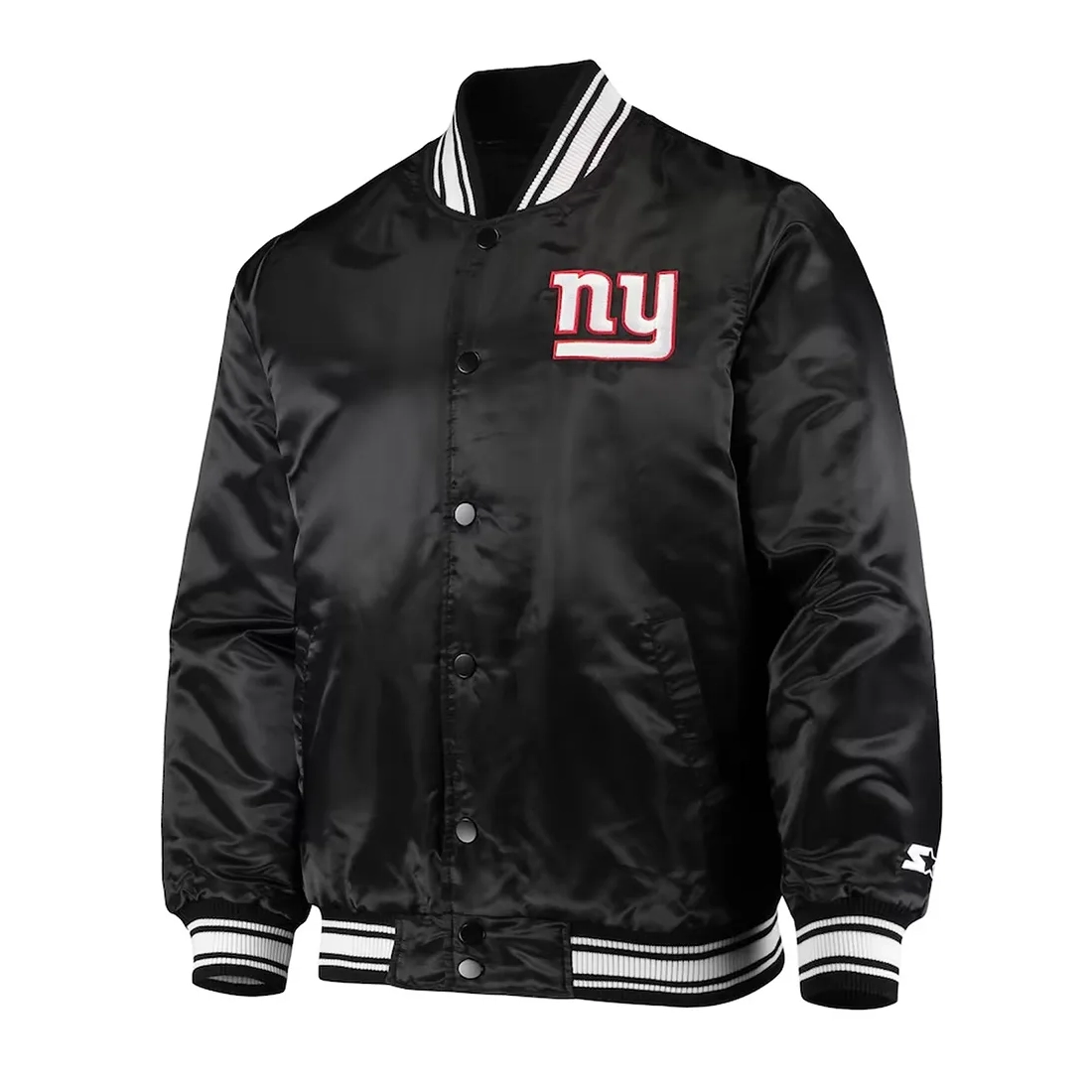 New york giants locker room satin varsity jacket black 1