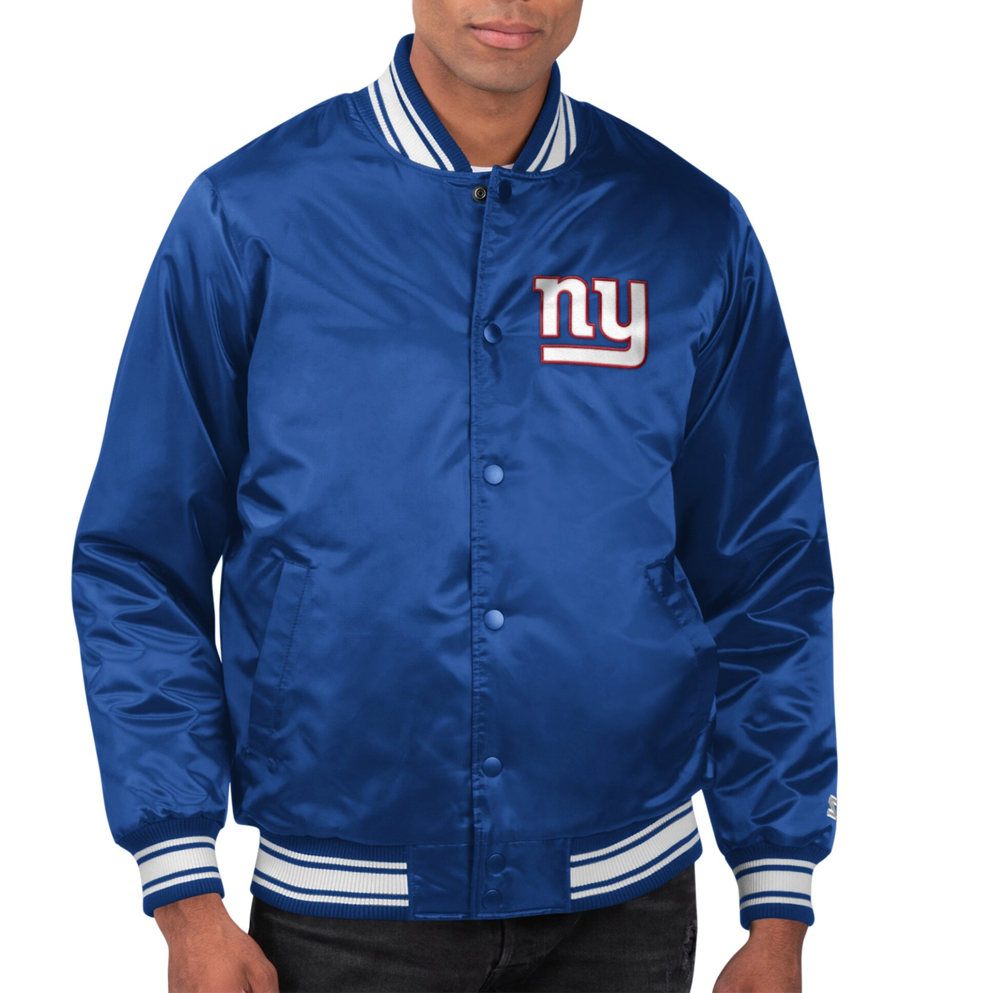 New york giants locker room satin varsity jacket blue 1