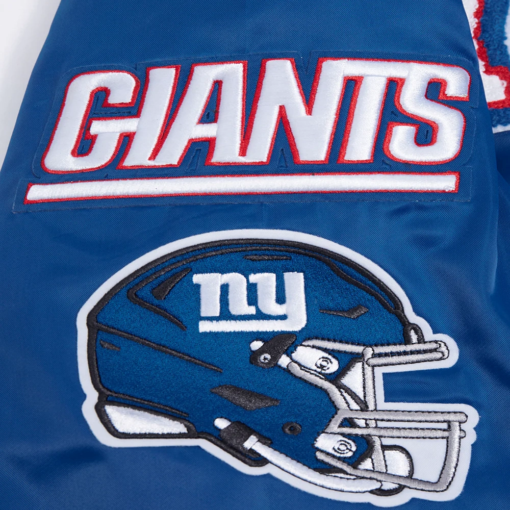 New york giants mashup full snap satin varsity jacket blue 2