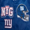 New york giants mashup full snap satin varsity jacket blue 3