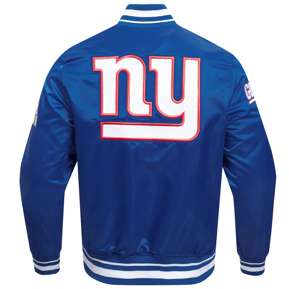 New york giants mashup full snap satin varsity jacket blue 4