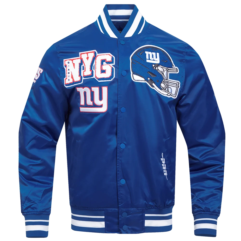 New york giants mashup full snap satin varsity jacket blue 6