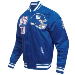New york giants mashup full snap satin varsity jacket blue 7