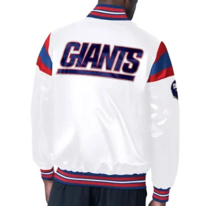 New york giants midweight white satin jacket