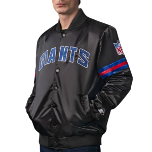 New york giants nyc lights black satin jacket