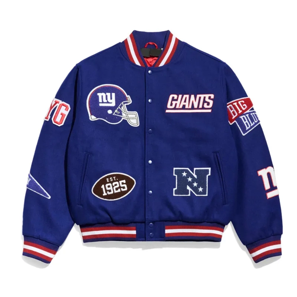 New york giants pennant royal wool jacket