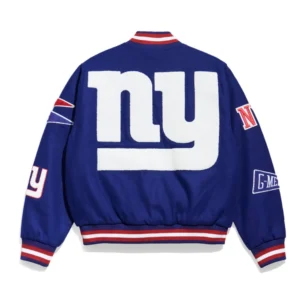 New york giants pennant royal wool varsity jacket