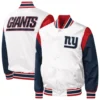 New york giants pitch full snap satin varsity jacket white navy 2