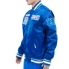 New york giants retro classic full snap satin varsity jacket blue 1