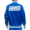 New york giants retro classic full snap satin varsity jacket blue 2