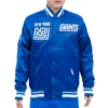 New york giants retro classic full snap satin varsity jacket blue 3