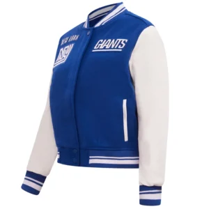 New york giants retro classic womens wool leather varsity jacket blue white 5