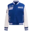 New york giants retro classic womens wool leather varsity jacket blue white 6