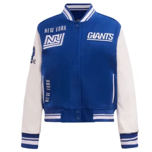 New york giants retro classic womens wool leather varsity jacket blue white 6