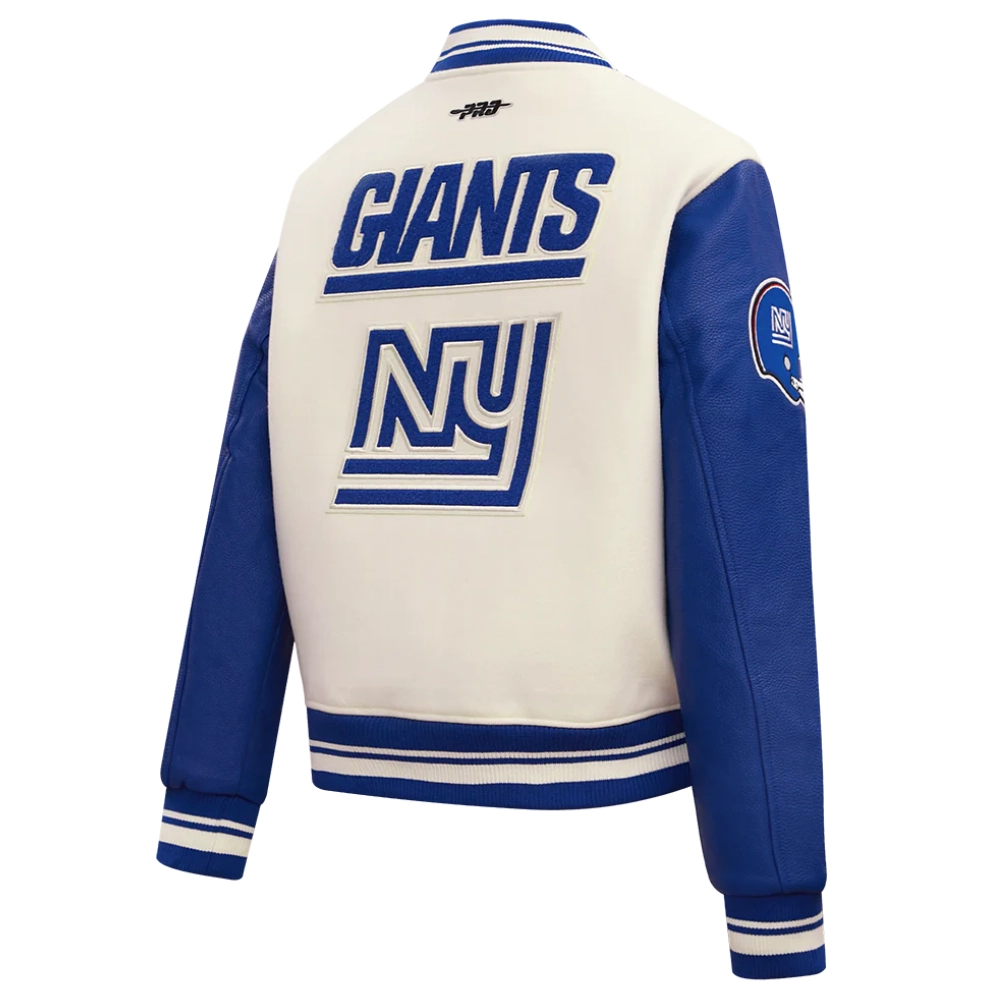 New york giants retro classic womens wool leather varsity jacket white blue 3