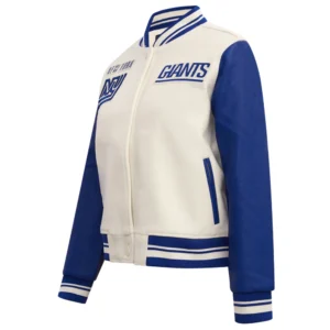 New york giants retro classic womens wool leather varsity jacket white blue 5