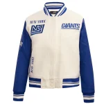 New York Giants Retro Classic Women's Wool/Leather Jacket