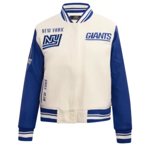 New york giants retro classic womens wool leather varsity jacket white blue 6