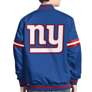 New york giants scout full snap satin varsity jacket
