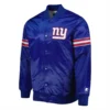New york giants starter pick and roll full snap satin varsity jacket blue 2