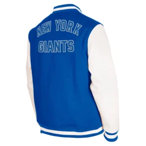 New york giants third down full snap varsity jacket blue white 2 1