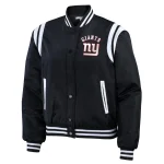 New York Giants Women's Full-Snap Black Varsity Jacket