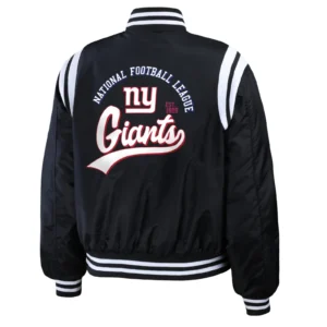 New york giants wear by erin andrews womens bomber jacket black 2