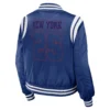 New york giants womens full zip bomber varsity jacket blue 1 1