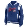 New york giants womens full zip bomber varsity jacket blue 1