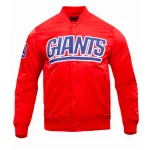 New York Giants Wordmark Full-Snap Red Satin Jacket