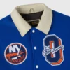 New york islanders bluecream full snap varsity jacket
