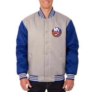 New york islanders front hit gray full snap jacket
